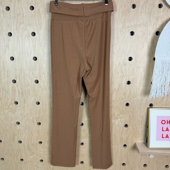 Reformation Women’s Kassie Butterscotch Ribbed Front Tie Pants Size Medium - Picture 5 of 9